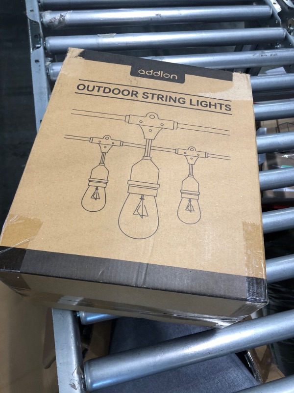 Photo 1 of addlon 48 FT Outdoor String Lights Commercial Grade Weatherproof Strand, 16 Edison Vintage Bulbs(1 Spare), 15 Hanging Sockets, ETL Listed Heavy-Duty Decorative Christmas Lights for Patio Garden

