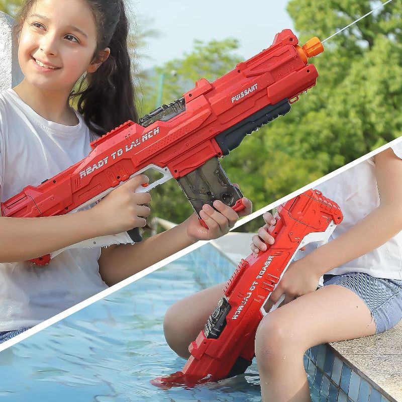 Photo 1 of Auto Load Electric Water Gun for Kids 5-7 Water Squirt Guns Super Soaker Automatic Burst Blaster with Battery Powered Long Range Summer Outdoor Beach Party Toys
