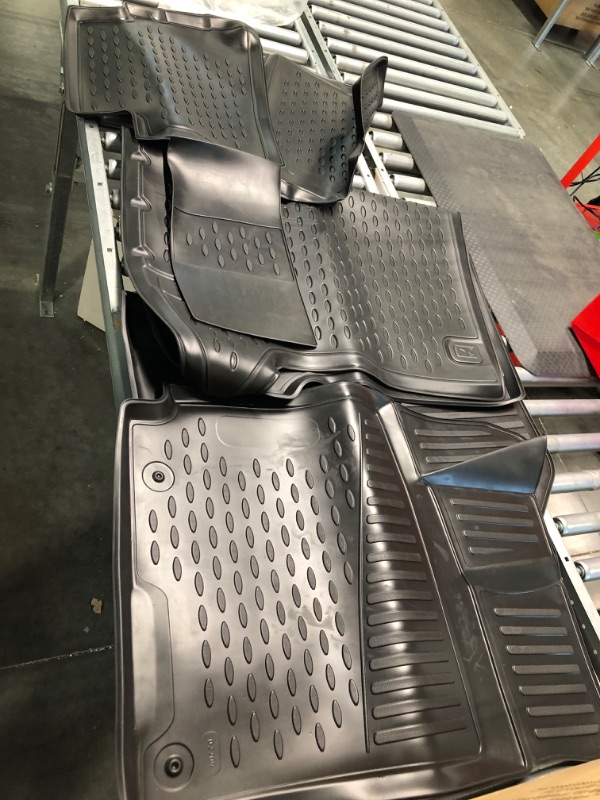 Photo 1 of Fits 2018-2023 Hyundai Kona (No Electric Models) Floor Mats Front & 2nd Row Seat Liner Set All Weather Full Set Liners (Black)