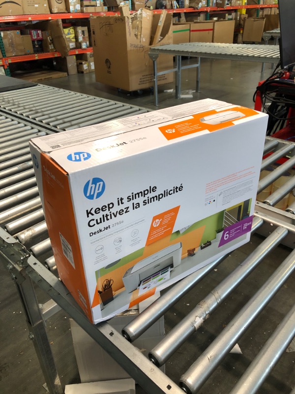 Photo 2 of HP DeskJet 2755e Wireless Color All-in-One Printer with bonus 6 months Instant Ink (26K67A), white