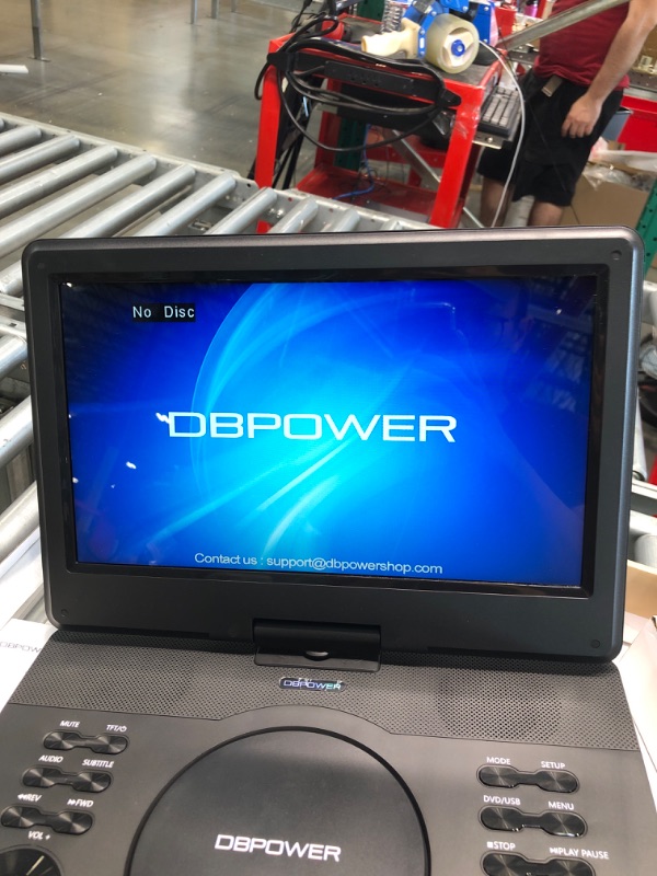 Photo 4 of DBPOWER 16.9" Portable DVD Player with 14.1" HD Swivel Large Screen, Support DVD/USB/SD Card and Multiple Disc Formats, 6 Hrs 5000mAH Rechargeable Battery, Sync TV/Projector, High Volume Speaker 14.1inch
