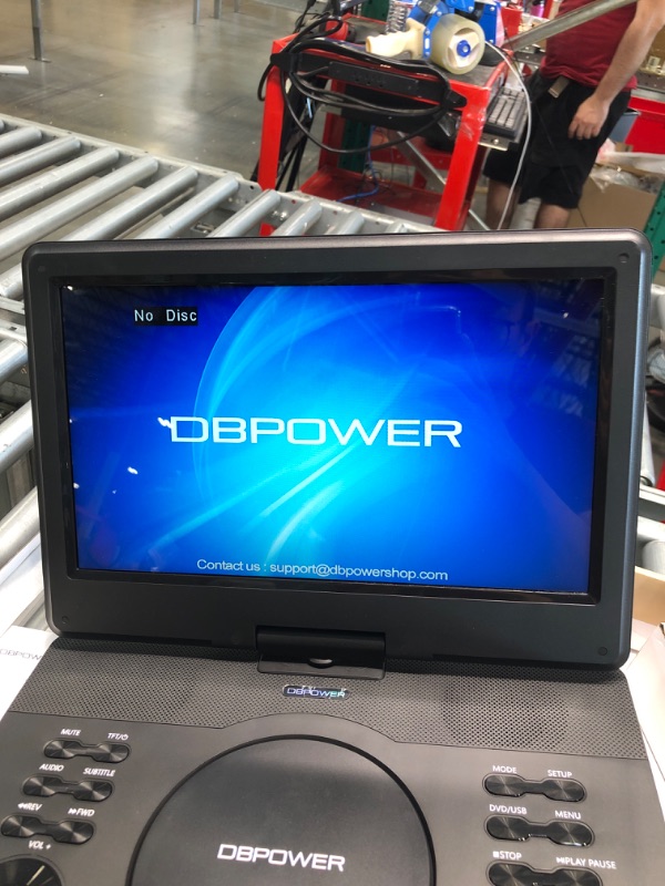 Photo 1 of DBPOWER 16.9" Portable DVD Player with 14.1" HD Swivel Large Screen, Support DVD/USB/SD Card and Multiple Disc Formats, 6 Hrs 5000mAH Rechargeable Battery, Sync TV/Projector, High Volume Speaker 14.1inch