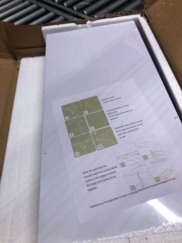 Photo 1 of 23.6" L x 11.8" D x 2" T Wall Mounted White Floating Shelves Set of 2, 12 inch Wide Deep Picture Display Shelf for for Bedroom, Bathroom, Living Room and Kitchen White 24" 2 PCS