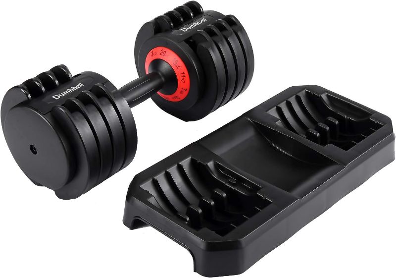 Photo 1 of  Adjustable Dumbbell,6.6 to 44lb Dumbbell,Fast Adjust Weight by Turning Handle,Professional Exercise and Fitness Dumbbells,Gym Equipment, for Weight Lifting,Strength Training,Muscle Building
