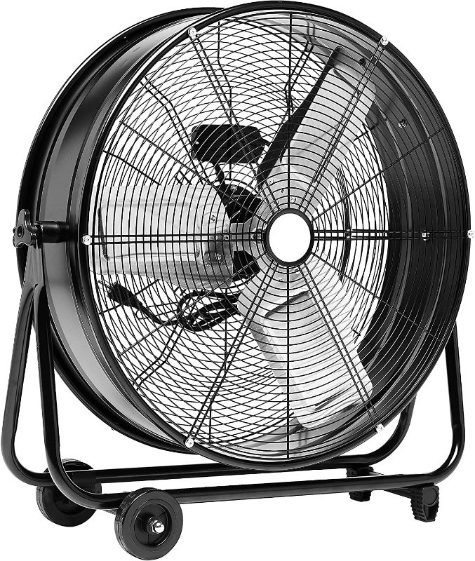 Photo 1 of AmazonCommercial, Black 2-Speed Rotating 24-Inch Drum Fan
