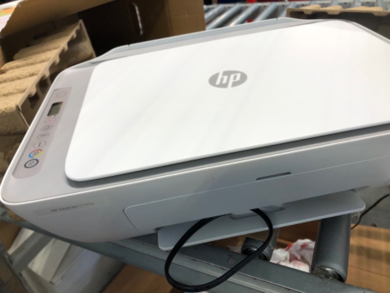 Photo 3 of HP DeskJet 2755e Wireless Color All-in-One Printer with bonus 6 months Instant Ink (26K67A), white