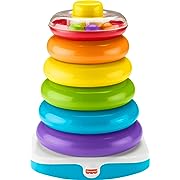 Photo 3 of Fisher-Price Toddler Toy Giant Rock-A-Stack, 6 Stacking Rings with Roly-Poly Base for Ages 1+…