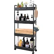 Photo 1 of 

AROGAN Slim Rolling Storage Cart with Wheels, 4 Tier Bathroom Organizer, Rolling Utility Cart for Kitchen, Bathroom, Laundry Room, Office, Narrow Place(Black)AROGAN Slim Rolling Storage Cart with Wheels, 4 Tier Bathroom Organizer, Rolling Utility Cart…