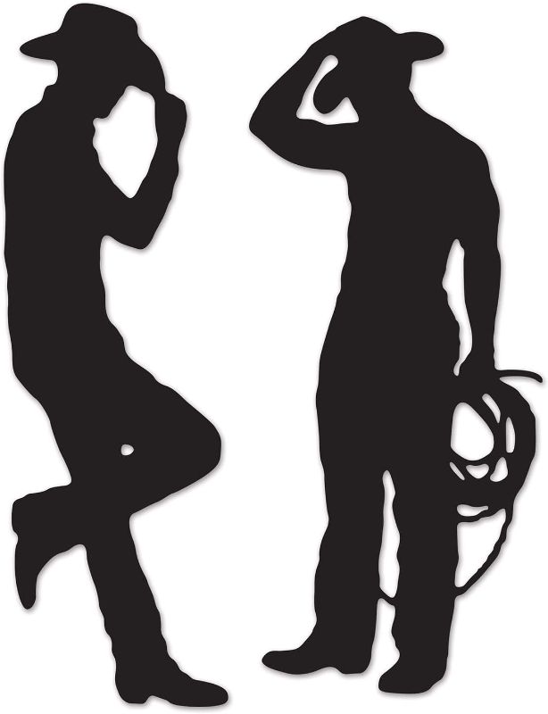 Photo 1 of Beistle Party Decoration Cowboy Silhouettes 35" & 37" (2 Count)- Pack of 12