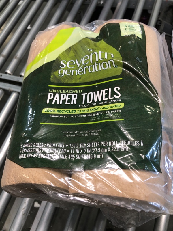 Photo 2 of Unbleached 100% Recycled Paper Towels (6 Rolls per Pack)