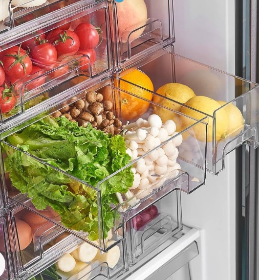 Photo 1 of 4.5 4.5 out of 5 stars 48 Reviews
Yatmung Stackable Fridge Drawers - Clear drawers pull out refrigerator organizer bins - Food, Pantry, Freezer, Plastic kitchen organizing - Fridge organization and storage containers (2 Pack | Large)