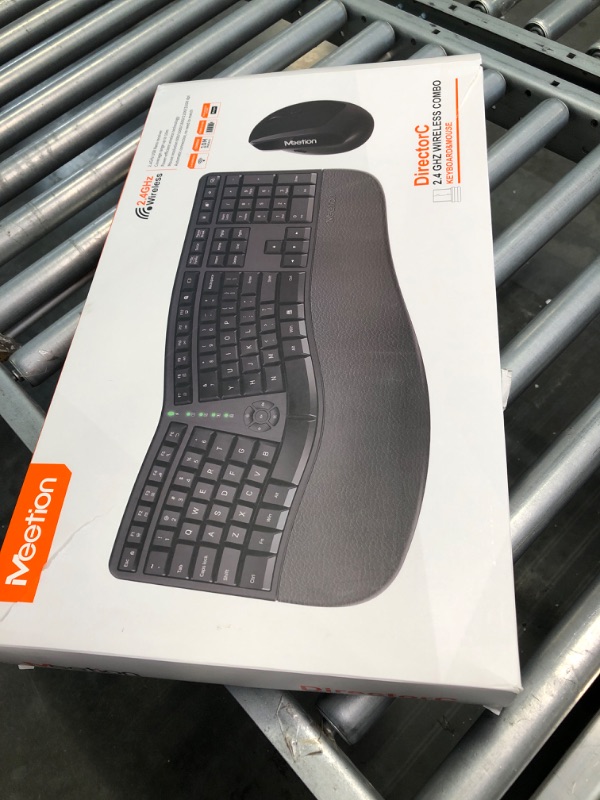 Photo 2 of MEETION Ergonomic Wireless Keyboard and Mouse, Ergo Keyboard with Vertical Mouse, Split Keyboard with Cushioned Wrist, Palm Rest, Natural Typing, Rechargeable, Full Size, Windows/Mac/Computer/Laptop