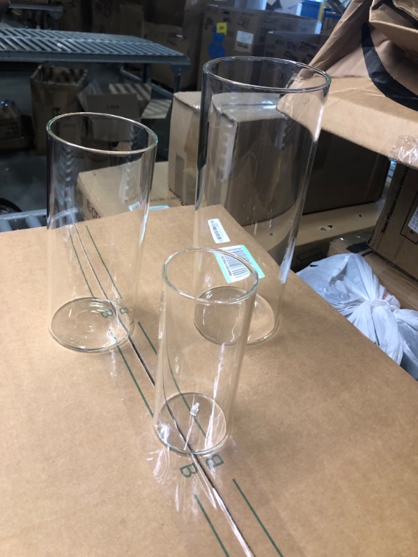 Photo 3 of Amazing Abby - Vase Viola Magra - Acrylic Cylinder Vases (3-Piece Set), Home Decorations, Office Ornaments, Shatter-Proof, 6" + 9" + 12" (H) Modern