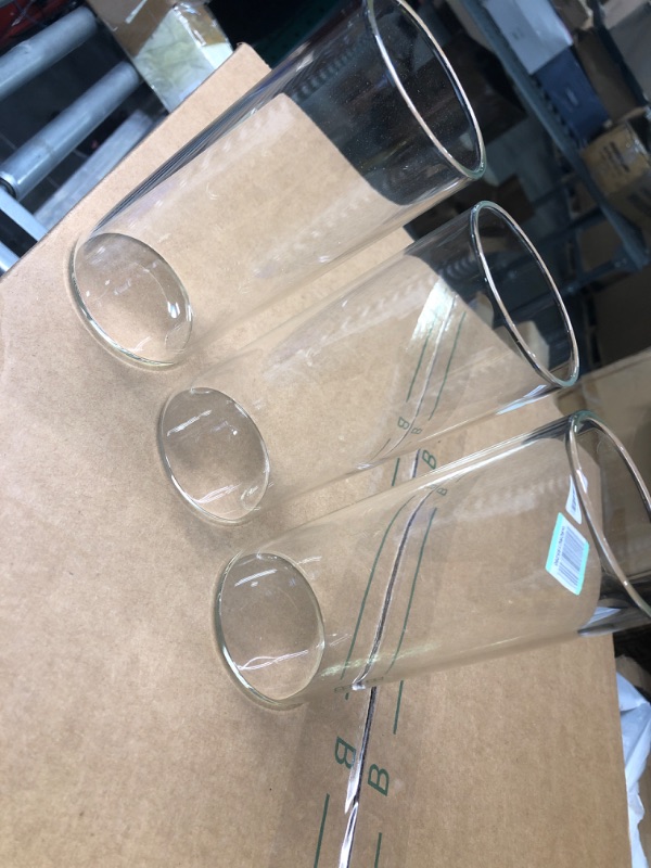 Photo 3 of 3 Pack Clear Glass Cylinder Vases, Table Flowers Vase,for Wedding Decorations and Formal Dinners (6 Inch) 6 Inches Height