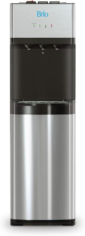 Photo 1 of 

Brio clbl7210sc Self-Cleaning Bottom Load Water Cooler Dispenser for 3 & 5 Gallon Bottles – Hot, Room & Cold Spouts, Child-Safety Lock, LED Display & Night Light, Silver Stainless Steel