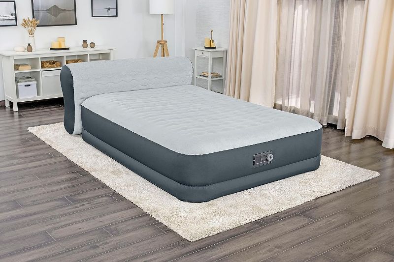 Photo 1 of 
SleepLux Queen Air Mattress with Headboard | Supersoft Snugable Top, Extra Durable Tough Guard | Raised Airbed with Built in Pump + USB Charger (90"...