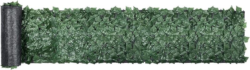 Photo 1 of Artificial Ivy Privacy Fence Screen, 39"x178" Ivy Fence, PP Faux Ivy Leaf Artificial Hedges Fence, Faux Greenery Outdoor Privacy Panel Decoration for Garden, Decor, Balcony, Patio, Indoor
