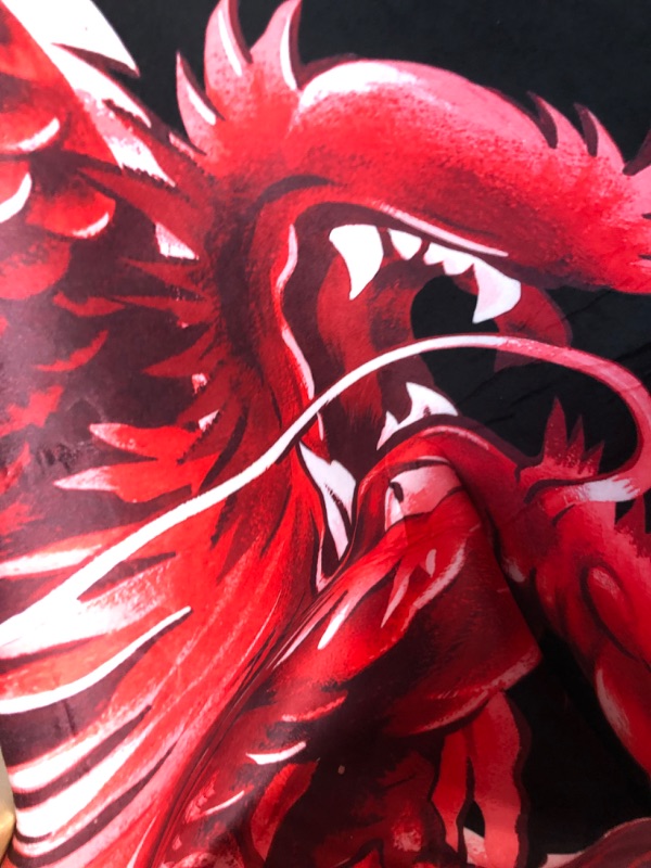 Photo 1 of ALAZA Japanese Red Dragon Area Rug 7' x 5' 7'x5'