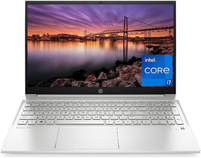 Photo 1 of HP Pavilion 15 Laptop, 12th Generation Intel Core i7-1255U Processor, 16 GB RAM, 512 GB SSD, 15.6" Full HD Display, Windows 11 Pro, Fingerprint Reader, Wi-Fi & Bluetooth, HD Webcam (15-eg2025nr 2022)