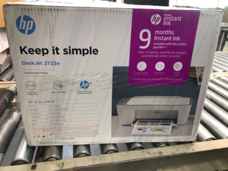 Photo 2 of HP DeskJet 2723e All-in-One Wireless Color Inkjet Printer?Print Scan Copy - LCD Display, 4800 x 1200 dpi, 9 Months Free Instant Ink WiFi, Bluetooth, W/Valinor Printer Cable