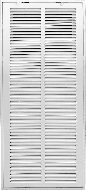 Photo 1 of Air Flow Decor 30" x 14" Steel Return Air Grille | HVAC Vent Cover Grill for Wall, Sidewall and Ceiling | Air Return Vent Covers, White (Screws Included) | Outside Dimensions: 31.75"W x 15.75"H