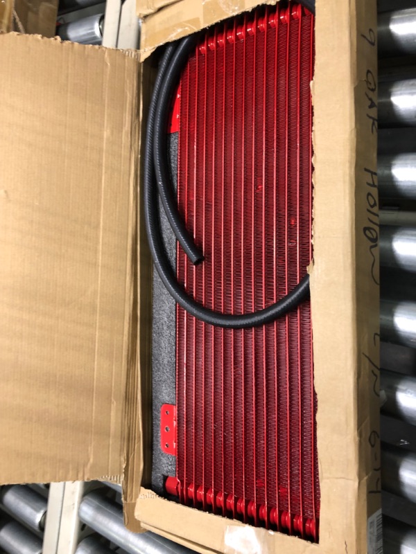 Photo 1 of Low Pressure Drop Transmission Oil Cooler LPD47391 4739 40,000 GVW with Mounting Hardware (Red)