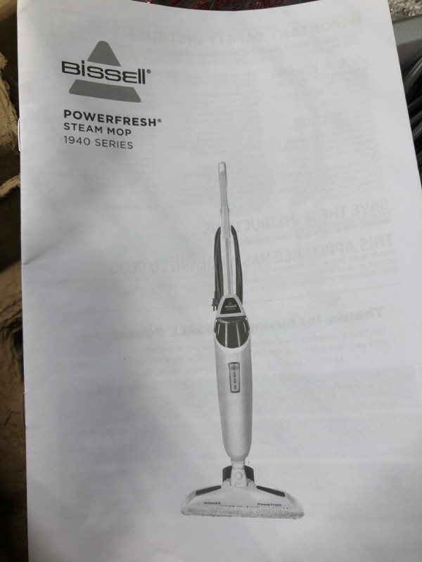 Photo 3 of Bissell Steam Mop, Steamer, Tile, Hard Wood Floor Cleaner, 1806, Sapphire Powerfresh Deluxe