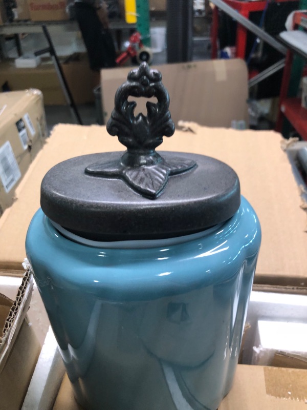 Photo 1 of American Atelier Blue Antique Set of 3 Canisters