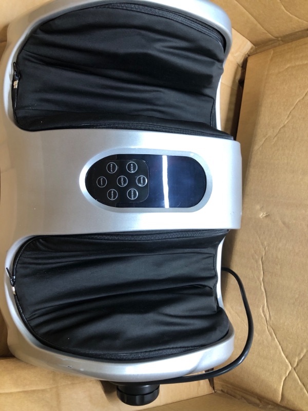 Photo 1 of TISSCARE Foot Massager-Shiatsu Foot Massage Machine w/ Heat & Remote 5-in-1 Reflexology System-Kneading, Rolling, Scraping for Calf-Leg-Ankle Plantar Fasciitis, Blood Circulation, Pain Relief Gray