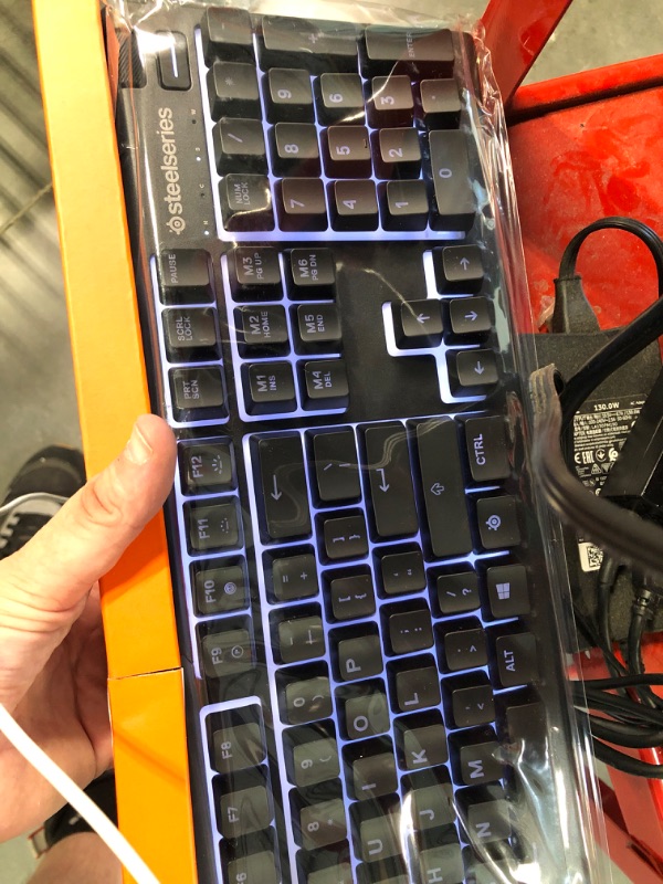 Photo 3 of SteelSeries Apex 3 RGB Gaming Keyboard – 10-Zone RGB Illumination – IP32 Water Resistant – Premium Magnetic Wrist Rest (Whisper Quiet Gaming Switch)