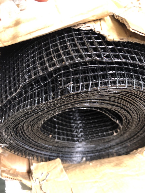 Photo 4 of 48'' x 100' 1/2inch Hardware Cloth 19 Gauge Black PVC Coated Wire Fencing Galvanized Welding Garden Fence Roll Square Mesh 19 Gauge Chicken Rabbit Snake Cage Heavy Duty Welding Fencing 1/2''/ 48'' x 100'