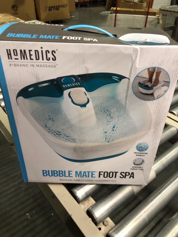 Photo 2 of HoMedics Bubble Mate Foot Spa, Toe Touch Controlled Foot Bath with Invigorating Bubbles and Splash Proof, Raised Massage nodes and Removable Pumice Stone