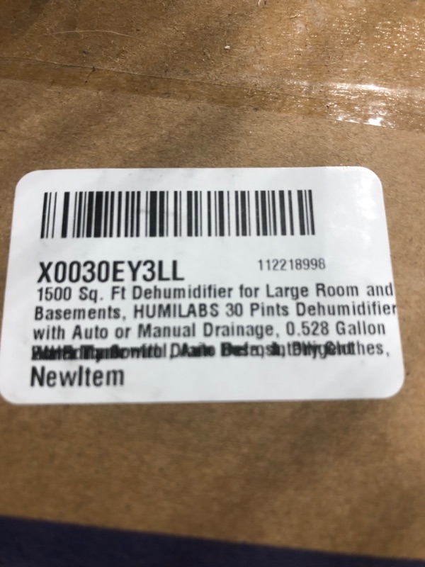 Photo 3 of 1500 Sq. Ft Dehumidifier for Large Room and Basements, HUMILABS 22 Pints Dehumidifiers with Auto or Manual Drainage, 0.528 Gallon Water Tank with Drain Hose, Intelligent Humidity Control, Auto Defrost, Dry Clothes, 24HR Timer 1500 sq.ft