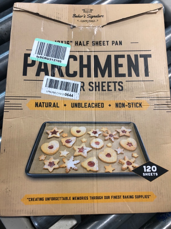 Photo 2 of [220 Sheets] Full Sheet Pan 16 x 24 Inch Parchment Paper Baking Sheets by Baker’s Signature | Precut Silicone Coated & Unbleached – Will Not Curl or Burn – Non-Toxic & Comes in Convenient Packaging 16" x 24" Full Sheet Pan 220 Pack