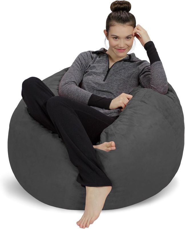 Photo 1 of 
Sofa Sack - Plush, Ultra Soft Memory Foam Bean Bag Chair with Microsuede Cover - Stuffed Foam Filled Furniture and Accessories for Dorm Room - Charcoal 3'