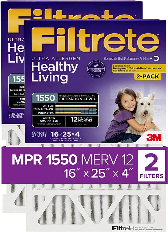 Photo 1 of 3M Filtrete Ultra Allergen Reduction Filter Slim Fit 16x25x4