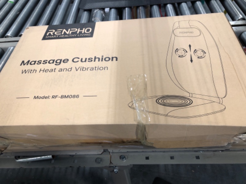 Photo 1 of RENPHO Back Massager, S-Shaped Shiatsu Massage Seat Cushion with Vibration, Heat, Deep Kneading Rolling, Massage Chair Pad for Shoulder, Waist,Hips,Muscle Pain Relief, Home/Office Gray