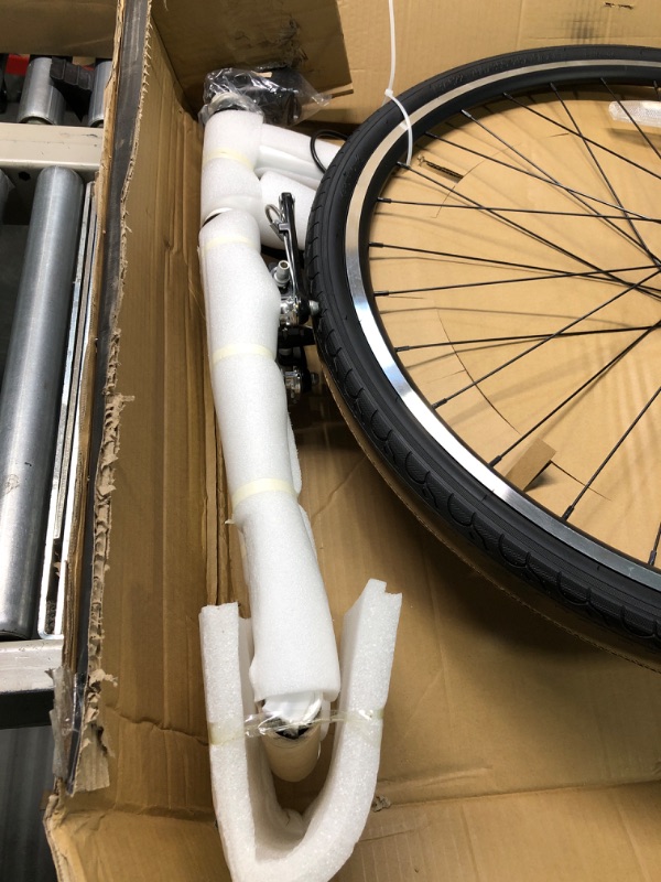 Photo 1 of AVASTA Road Hybrid Bike for Women with Kickstand, Lightweight Step Throught 700c Aluminum Alloy Frame, 7-Speed Drivetrain, 4 Colors White
