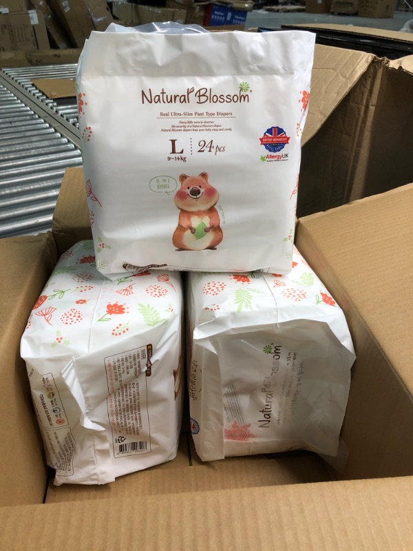 Photo 1 of Natural Blossom Easy Pull-up Diaper Pants | Size (4) 2T-3T (20-31 lbs) | 96 Count (24ea*4packs) | Vegan - Super Soft - Hypoallergenic - Ultra-Slim Size 4 (96 Count)