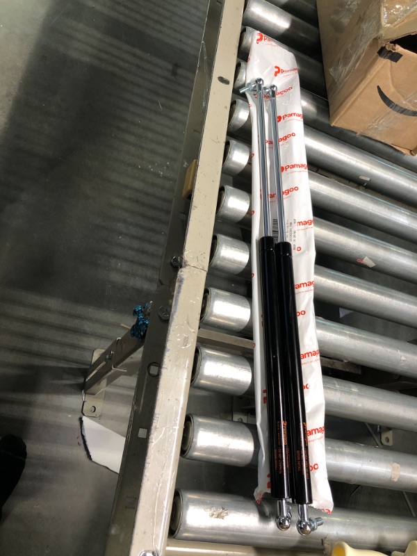 Photo 2 of PAMAGOO 23 inch Gas Strut 200 lbs 890 N Per Prop, ??? ? Gas Spring Shock with L-Type Mounts for Heavy Duty Bed, Box Lid, Window, Basement Floor Door(??? ???-??? ??? ???????) 200 lbs 23 in