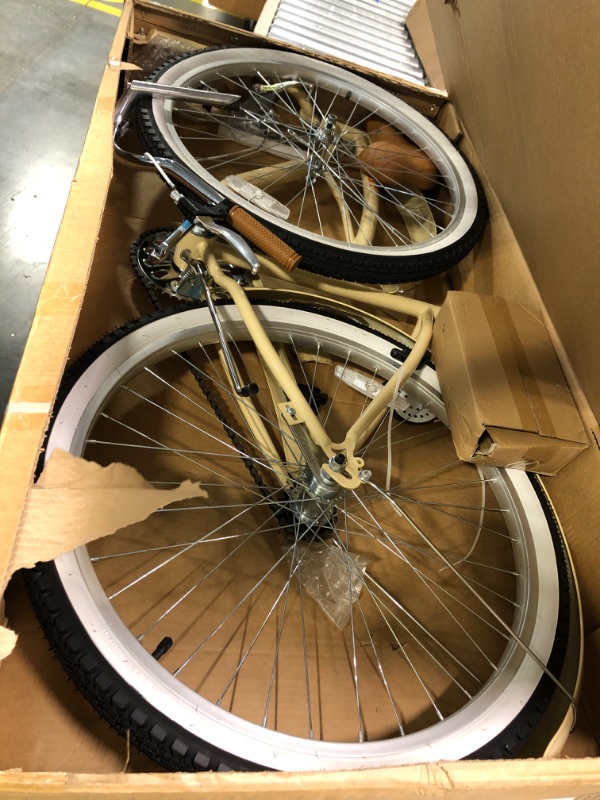 Photo 1 of ACEGER 26 Inch Beach Cruiser Bike for Women, Single Speed and 7 Speed, Multiple Colors Beige Single Speed