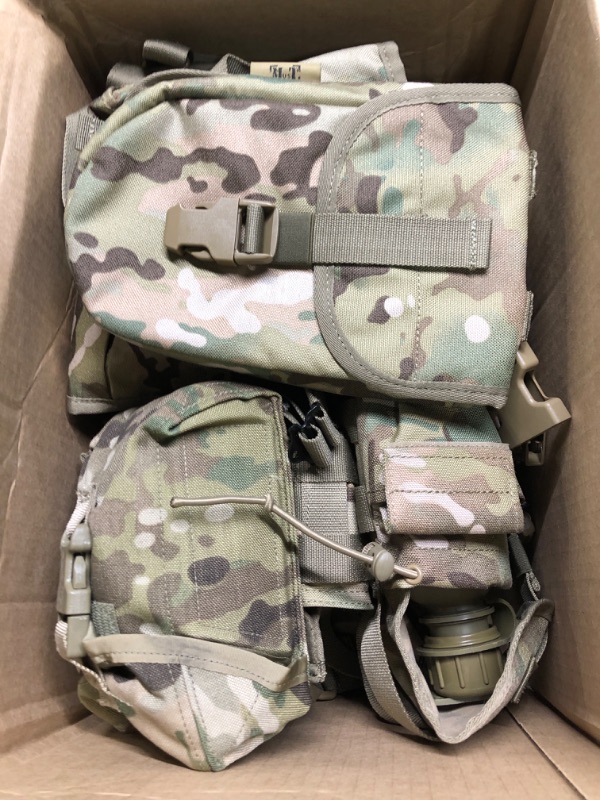 Photo 4 of MT Military MOLLE 2 Army Vest, Rifleman FLC Set with Outer Pouches, Assault Backpack and Hydration Pack, Multicam Camo
