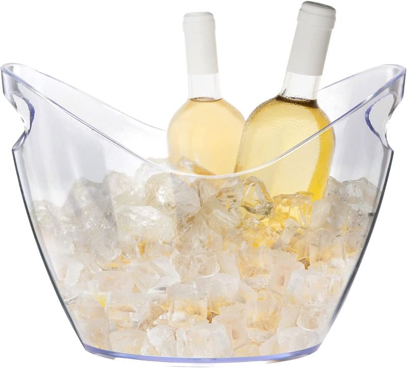 Photo 1 of 
Roll over image to zoom in







Ice Bucket Wine Bucket?Clear Acrylic 4 Liter Plastic Tub for Drinks and Parties, Food Grade, Perfect for Wine, Champagne or Beer Bottles