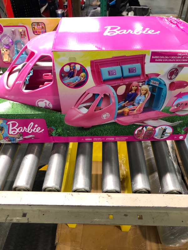 Photo 1 of Barbie Dreamplane Airplane Toys Playset with 15+ Accessories Including Puppy, Snack Cart, Reclining Seats and More Standard