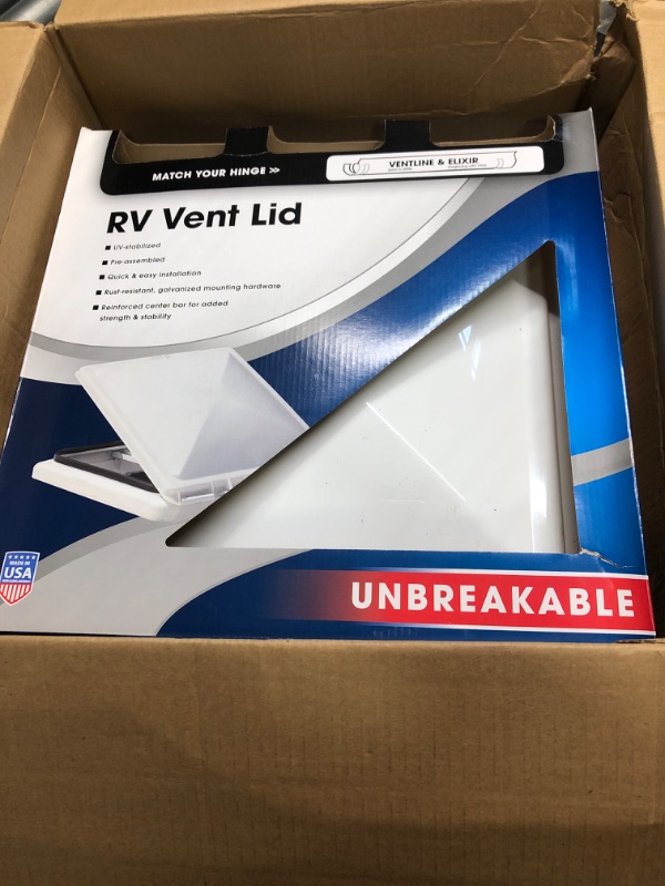 Photo 3 of Camco RV Vent Lid | Features an Impact-Resilient Unbreakable Polycarbonate Construction, Comes Pre-Assembled, and Easy to Install (40168) Ventline (Pre '08 Models)/Elixir ('94 & Up Models) White