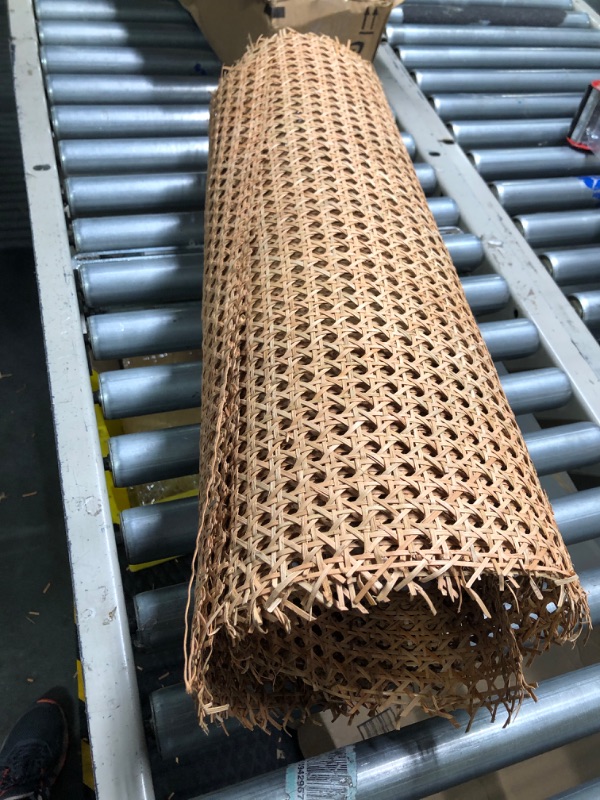 Photo 3 of 24" Width Rattan Cane Webbing Rattan Cane Webbing Roll 2 Feet Hexagon Weave Mesh 1/2 Inch Pre-Woven Cane Net Open Weave Wicker Cane  