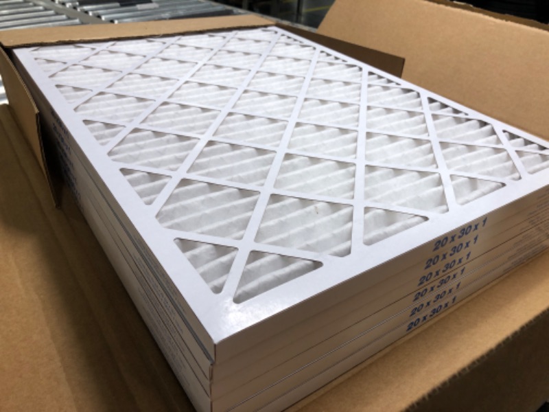 Photo 3 of Aerostar 20x30x1 MERV 11 Pleated Air Filter, AC Furnace Air Filter, 6 Pack (Actual Size: 19 3/4" x 29 3/4" x 3/4") 20x30x1 Filter