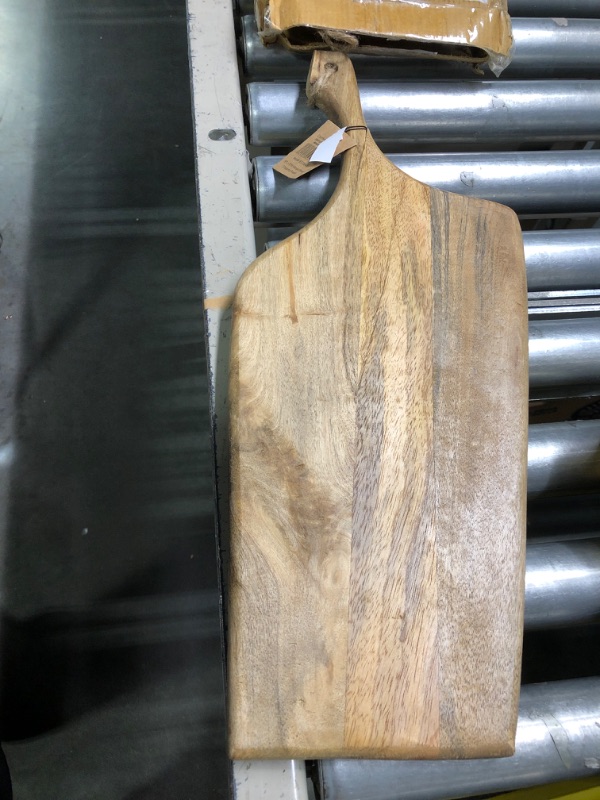 Photo 3 of Main + Mesa Modern Mango Wood Cutting Board with Handle, Light Finish