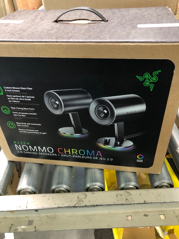 Photo 2 of Razer Nommo Chroma: Custom Woven 3" Glass Fiber Drivers, Black & Goliathus Extended Chroma Gaming Mousepad: Customizable Chroma RGB Lighting, Soft, Cloth Material, Classic Black