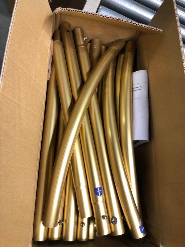 Photo 1 of 6.6FT Gold Aluminum Arch Backdrop Stand, Square Balloon Arch Stand Wedding Frame for Birthday Party, Baby Shower, and Ceremony Decoration